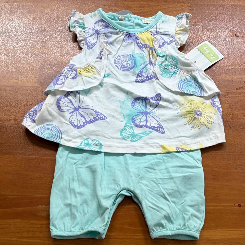 Le Top Aqua and Purple Butterfly Kids Set